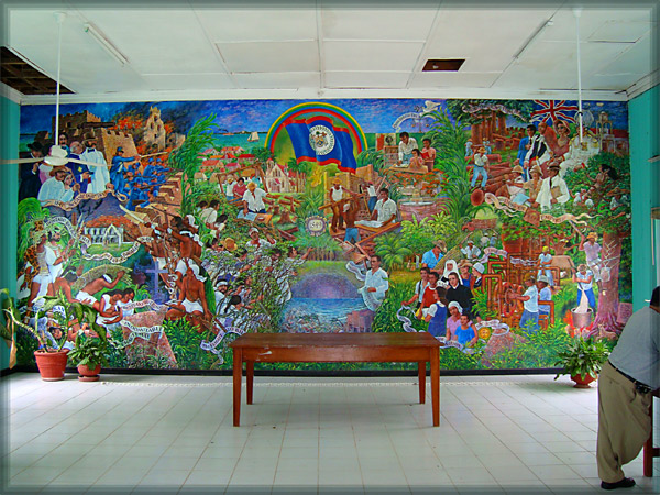 Manuel Villamor mural in Corozal Town